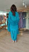 Teal Blue Bandhini Dhoti Set