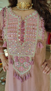 Pink Handcrafted Mirror Work Coord Set