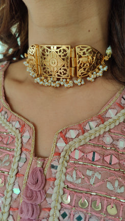 Pink Handcrafted Mirror Work Coord Set