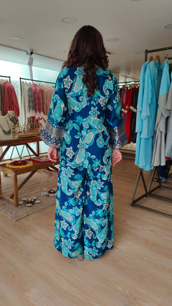 Blue Paisley Floral Coord Set