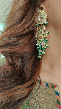 Green Asymmetric Kurta with Flared Pants
