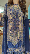 Midnight Blue Asymmetric Kurta Sharara Set