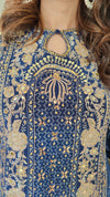 Midnight Blue Asymmetric Kurta Sharara Set
