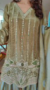 Green Stripe Floral Farshi Set