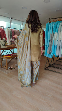 Green Stripe Floral Farshi Set