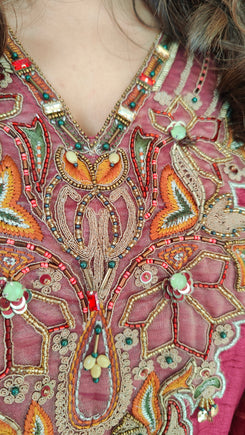 Pink Zari Dupatta Suit Set
