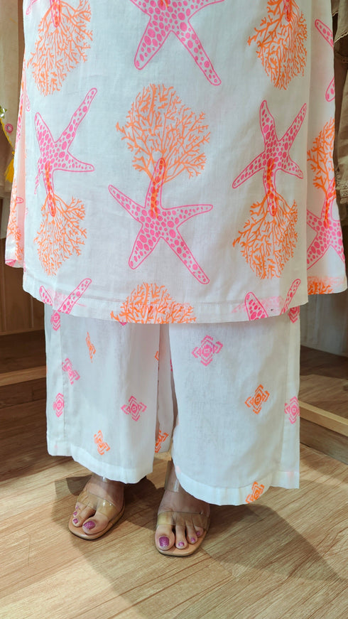 Starfish White Kurta Set