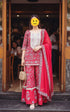 Cotton Grey Red Sharara Set