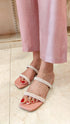 Pastel Pink Mirror Embroidered Kurta Set with Lace Detailing