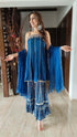 Ink Blue Sharara Set