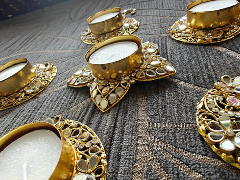Kundan Diya 6 piece set - Accessory