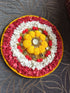 Large Round yellow Flower Pearl Rangoli Set - Accessory