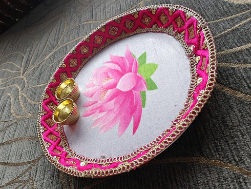 Lavender Lotus Pooja Thali Set - Accessory