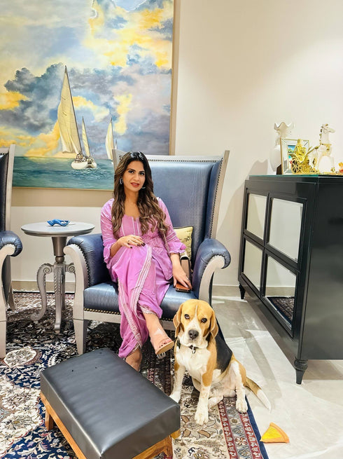 Lavender Pink Purple Chikan Set