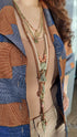 Leaf Brown Beige Multi Layer Necklace