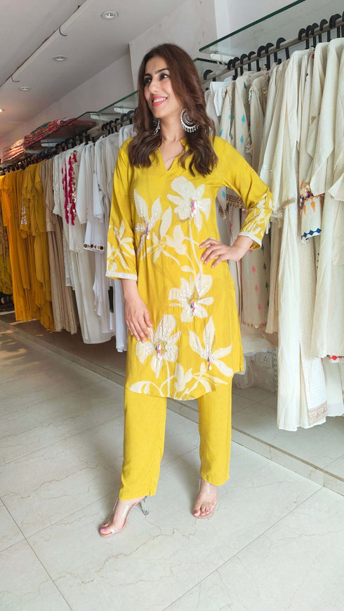 Lily Yellow Kurta Coord Set