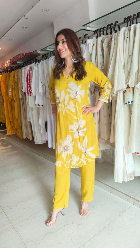 Lily Yellow Kurta Coord Set