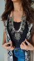Long Ghungroo Silver Oxidised Necklace Set
