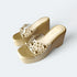 Luxurious Gold Studded Transparent Strap Wedges – Women’s