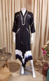(Madhuri Dixit) Black Leather Patchwork Dress