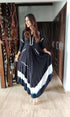 (Madhuri Dixit) Black Leather Patchwork Dress