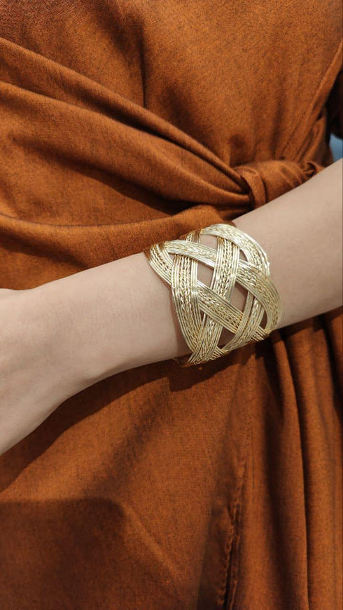 Majestic Gold Braided Kada