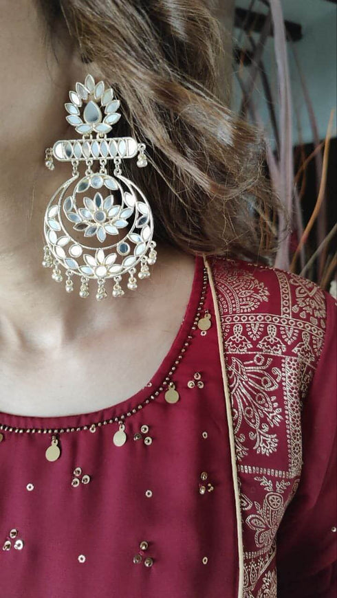 Maroon Anarkali Set