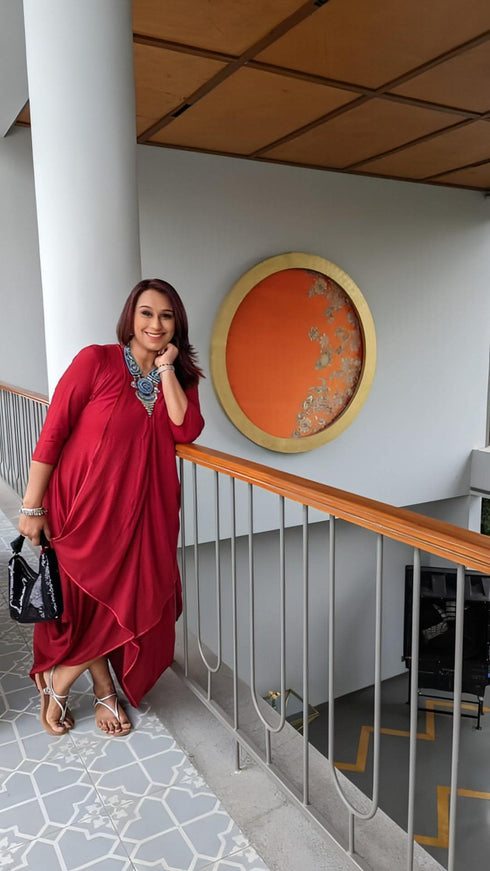 Maroon Butterfly Dress