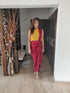 Maroon Drape Skirt - Top Not Included