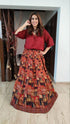 Maroon Shirt Lehenga Set