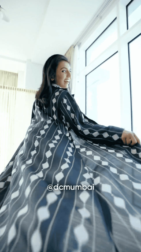 (@Masoom Minawala) Black Co ord Set - Geometric 3 Piece Set