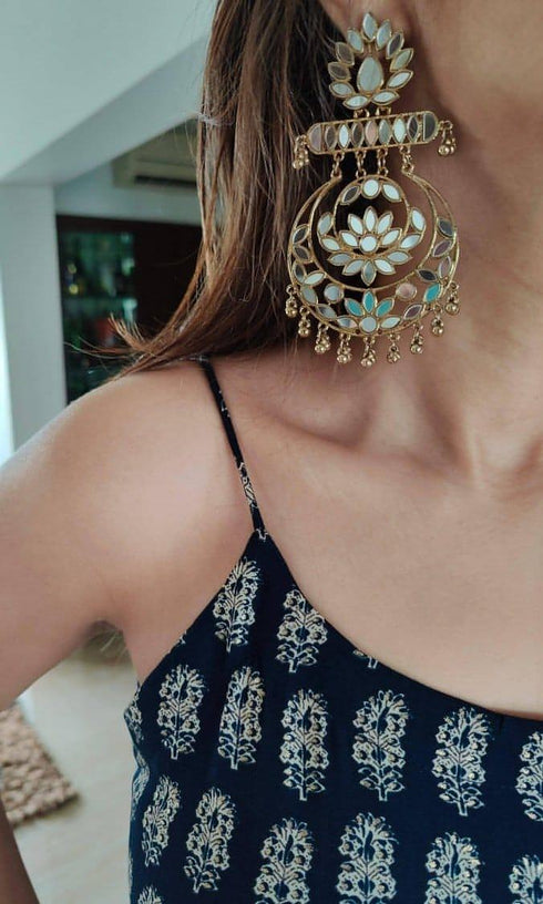 (@MasoomMinawala) Gold Chandbali Earrings - Gold Chand bali