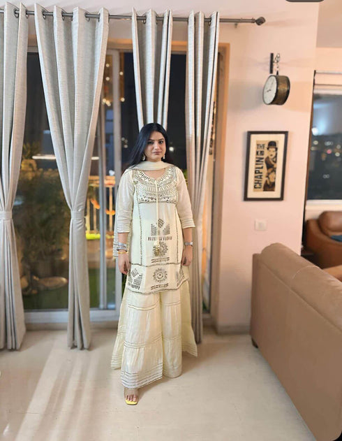 Mirror Off-White Sharara Set