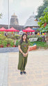 Moss Green 3 Piece Coord Set - Neckpiece included - Top