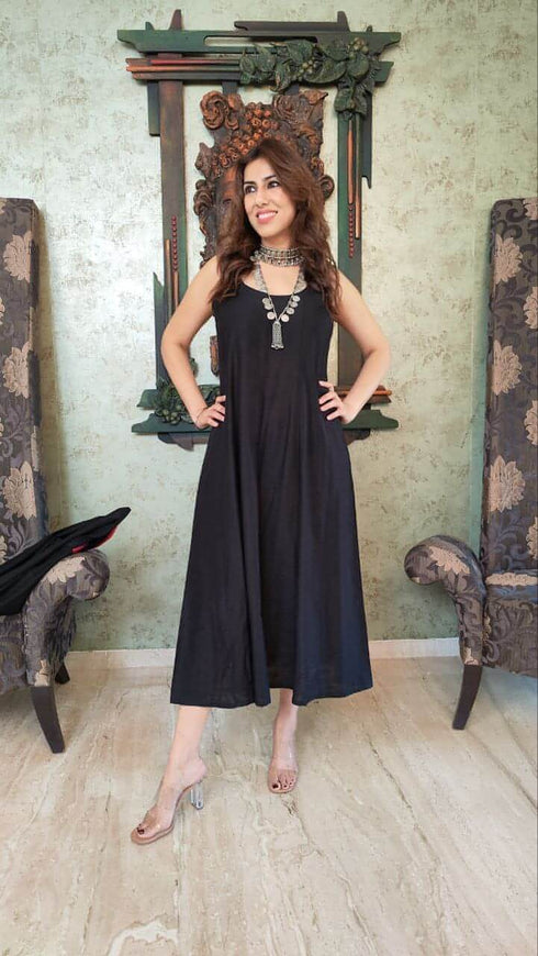 Multicolored Jacket With Black Dress