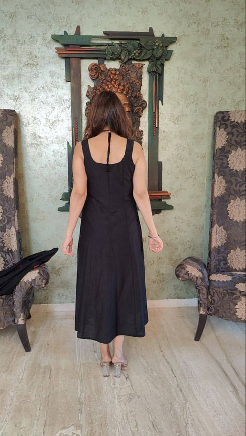 Multicolored Jacket With Black Dress