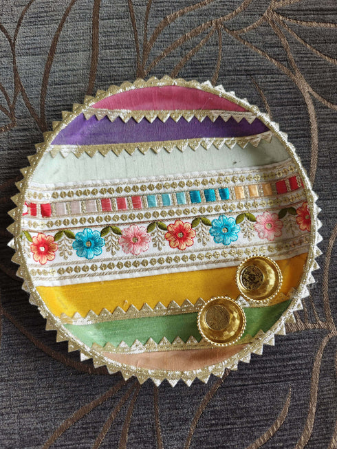Multicolored Pooja Thali Set - Accessory
