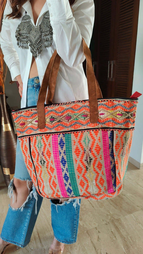 Multicolour Jute Handcrafted Embroidery Tote Bag