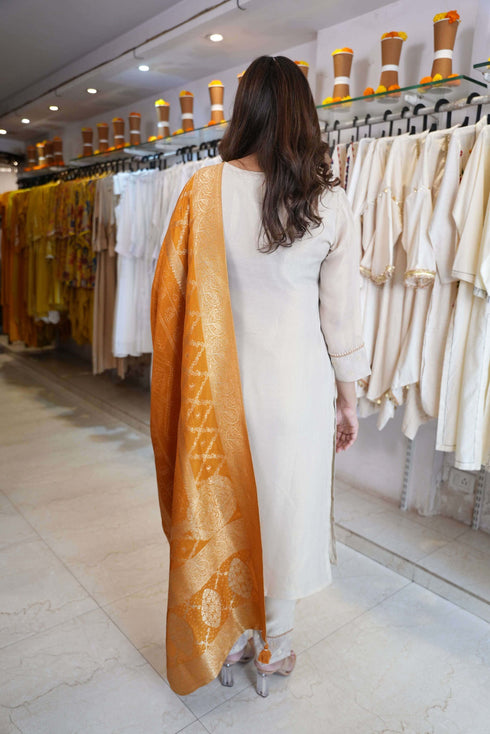 Mustard Yellow Banarasi Suit Set