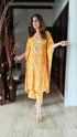 Mustard Yellow Hand Embroidery Kaftan Set