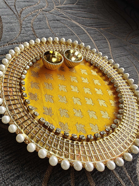 Mustard yellow Pooja Thali - Accessory