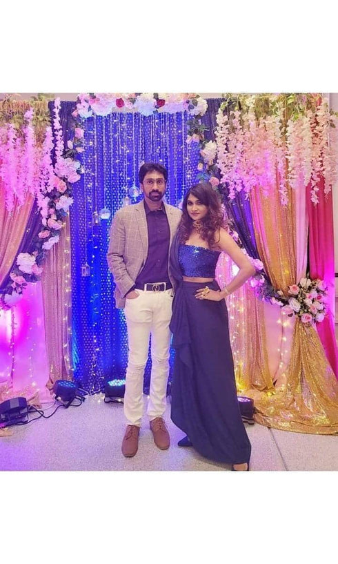 Navy Blue Drape Skirt - Top Not Included