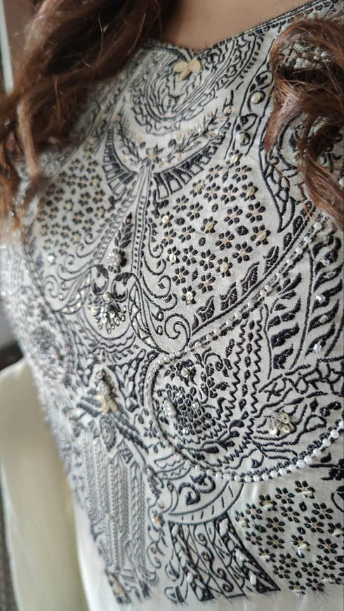 Off White Banarasi Suit Set