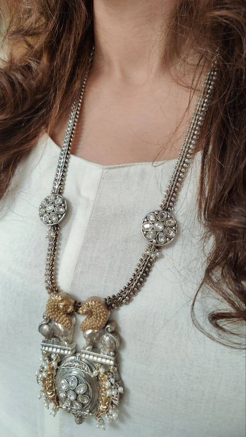 Off White Drape dress with Neon Jacket