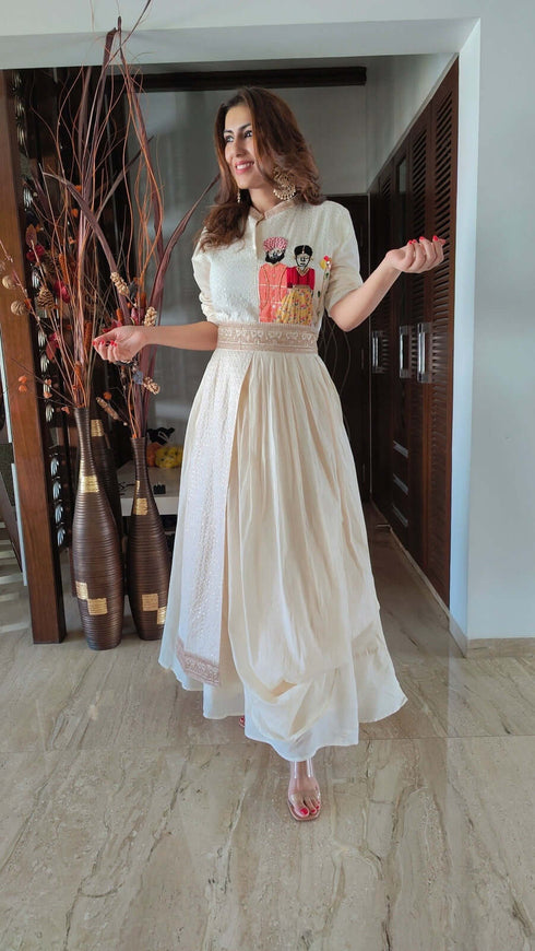 Off White Gown Figurine Two Piece Set