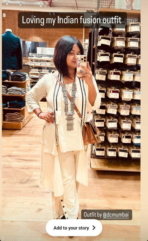 Off White Three Piece Shell Co ord Set