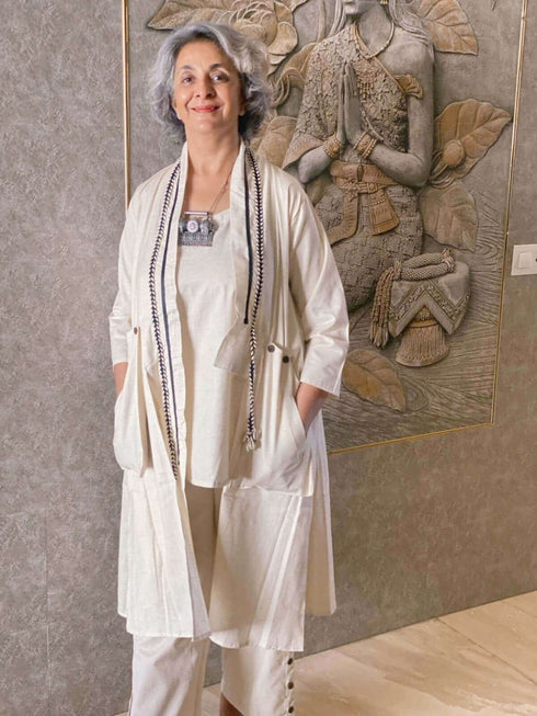 Off White Three Piece Shell Co ord Set