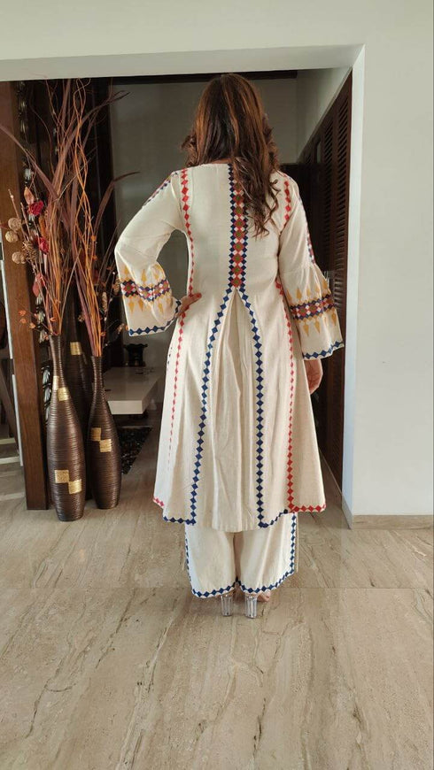 Off white Block Print Co ord Set