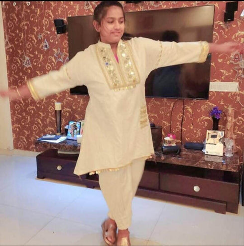 Off white Gold Kurta Set