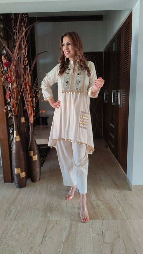 Off white Gold Kurta Set